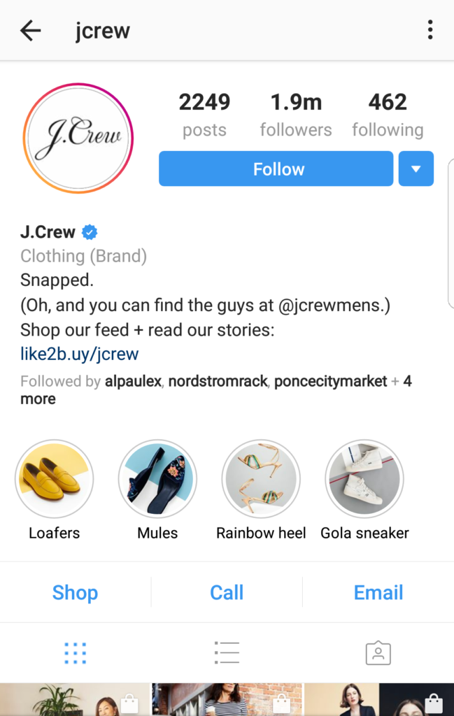 J. Crew Instagram